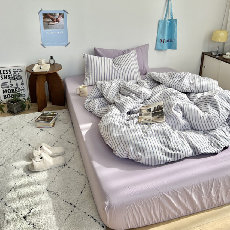 pastel stripe bedlinen set