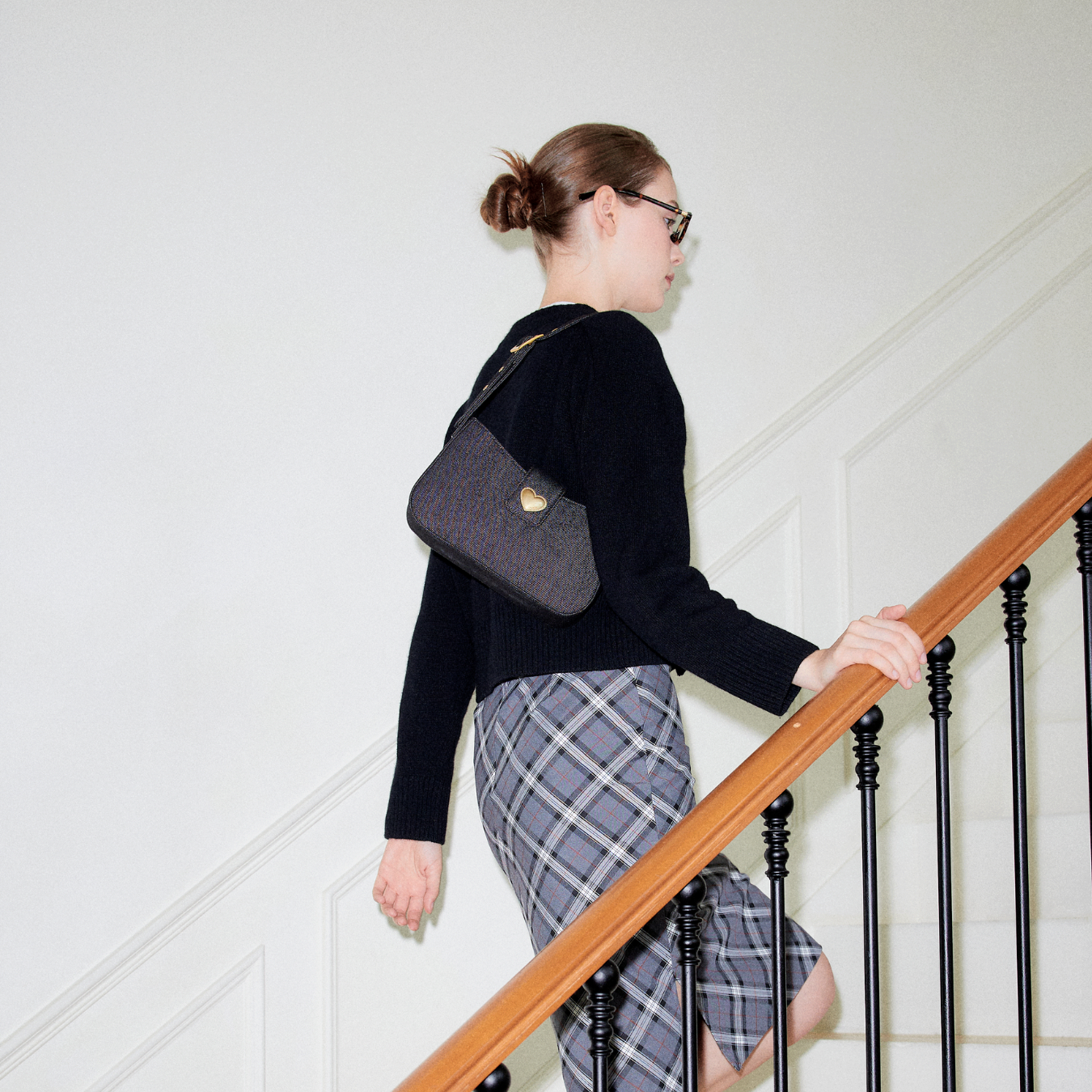 【cosette】heart hobo bag (denim / black denim)