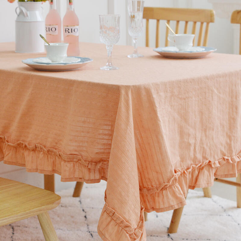4color girly frill cotton table cloth
