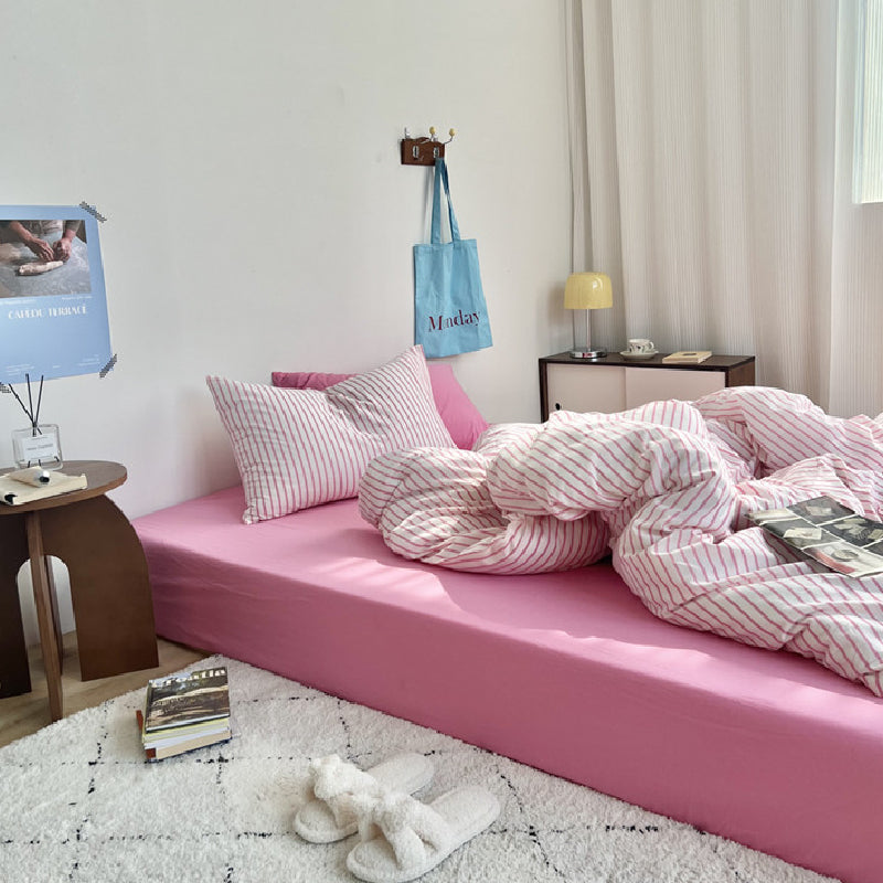 pastel stripe bedlinen set