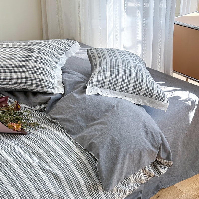 4color pastel color stripe bedlinen set