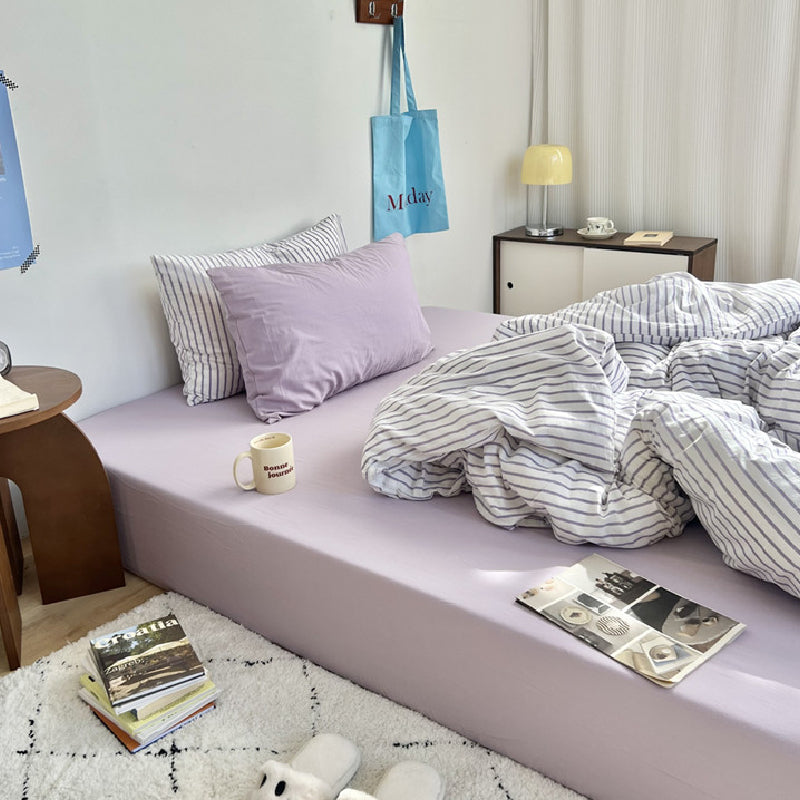 pastel stripe bedlinen set