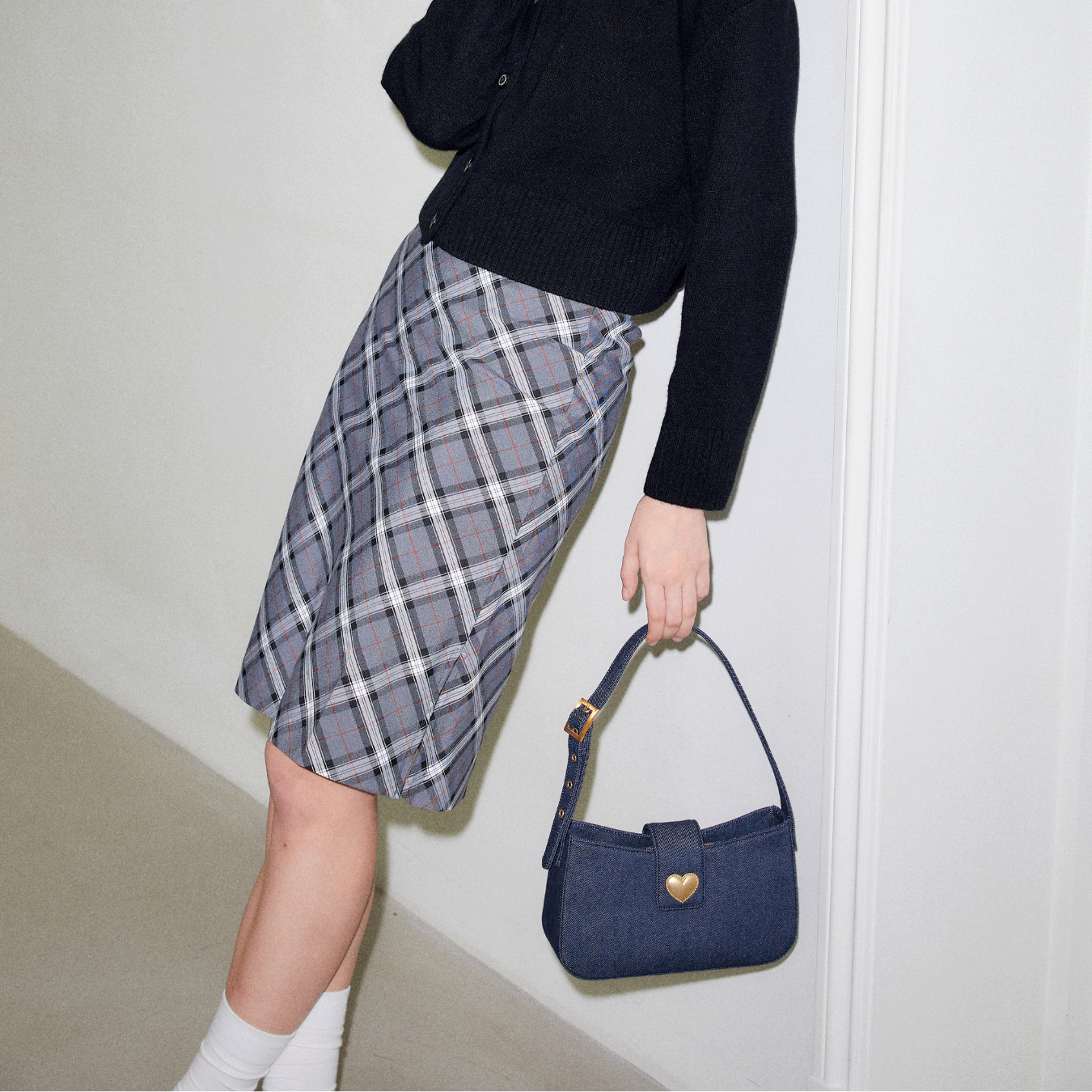【cosette】heart hobo bag (denim / black denim)