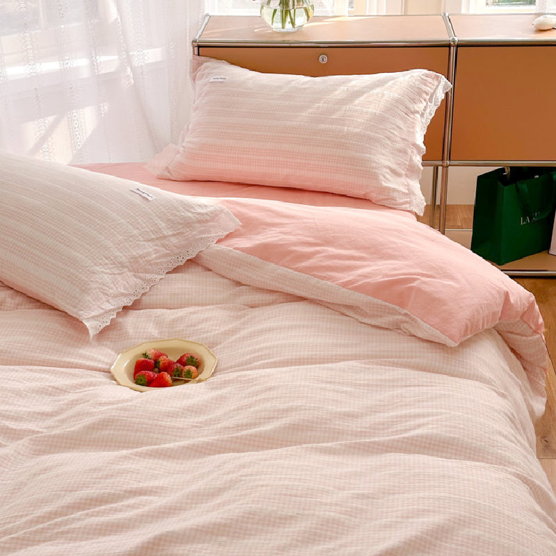 4color pastel color stripe bedlinen set