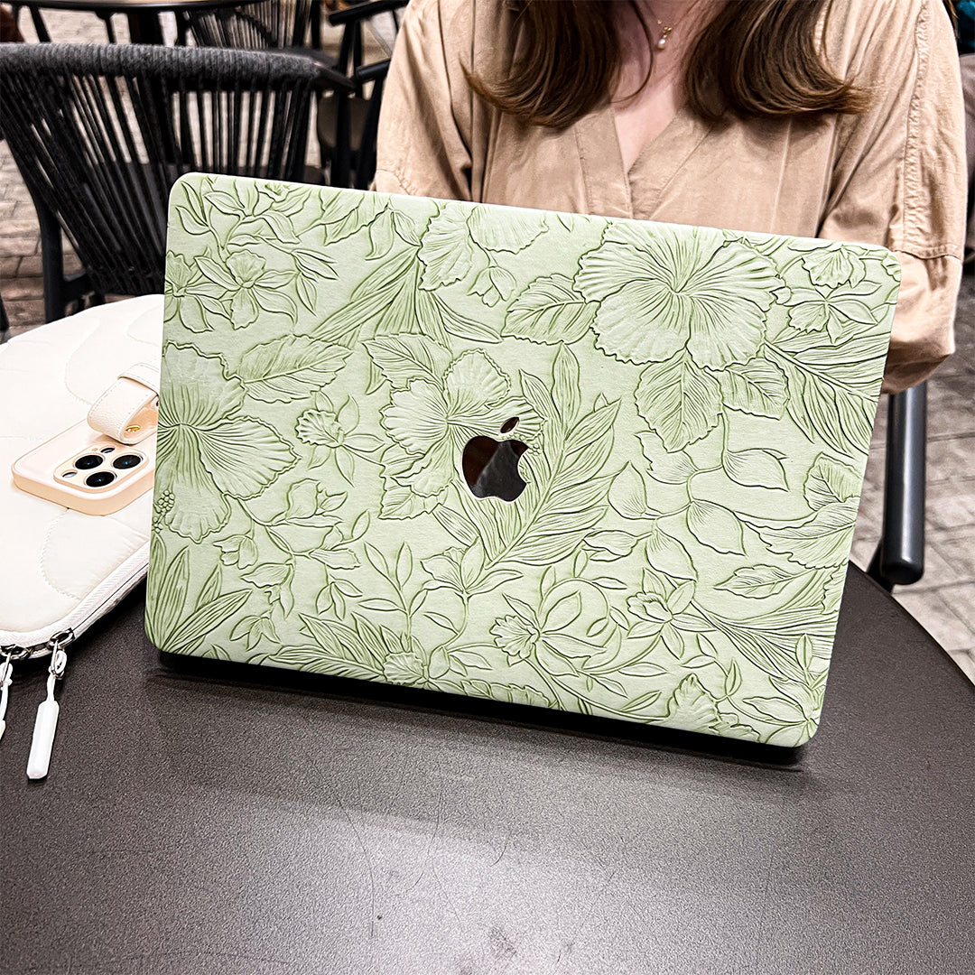 Floral Line Art MacBook Case(2colors)