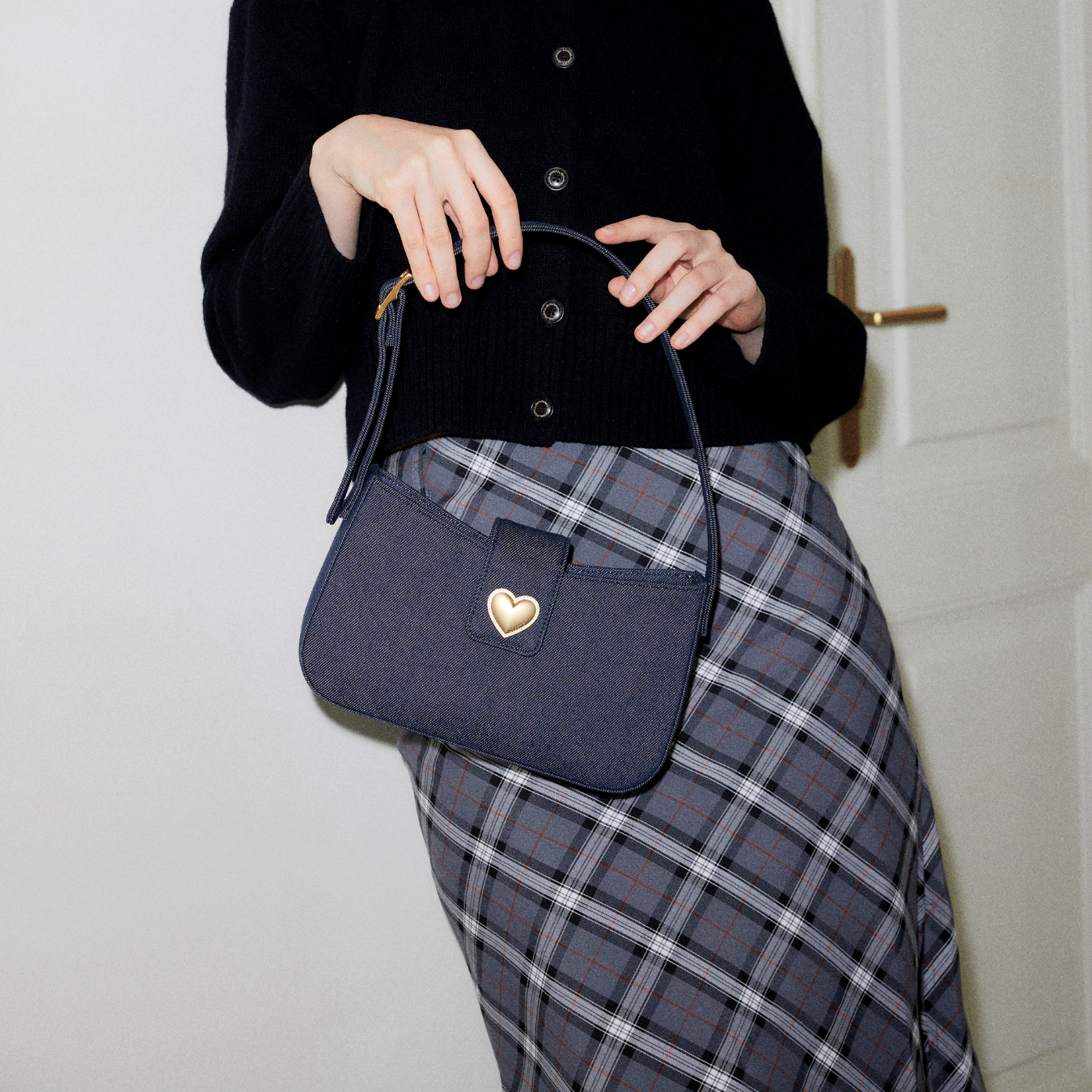 【cosette】heart hobo bag (denim / black denim)