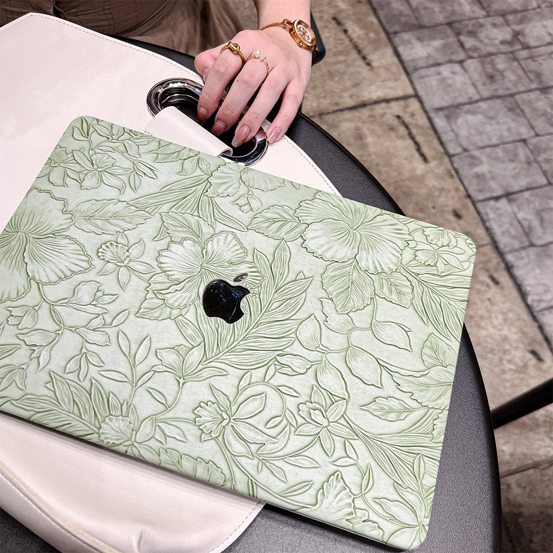 Floral Line Art MacBook Case(2colors)