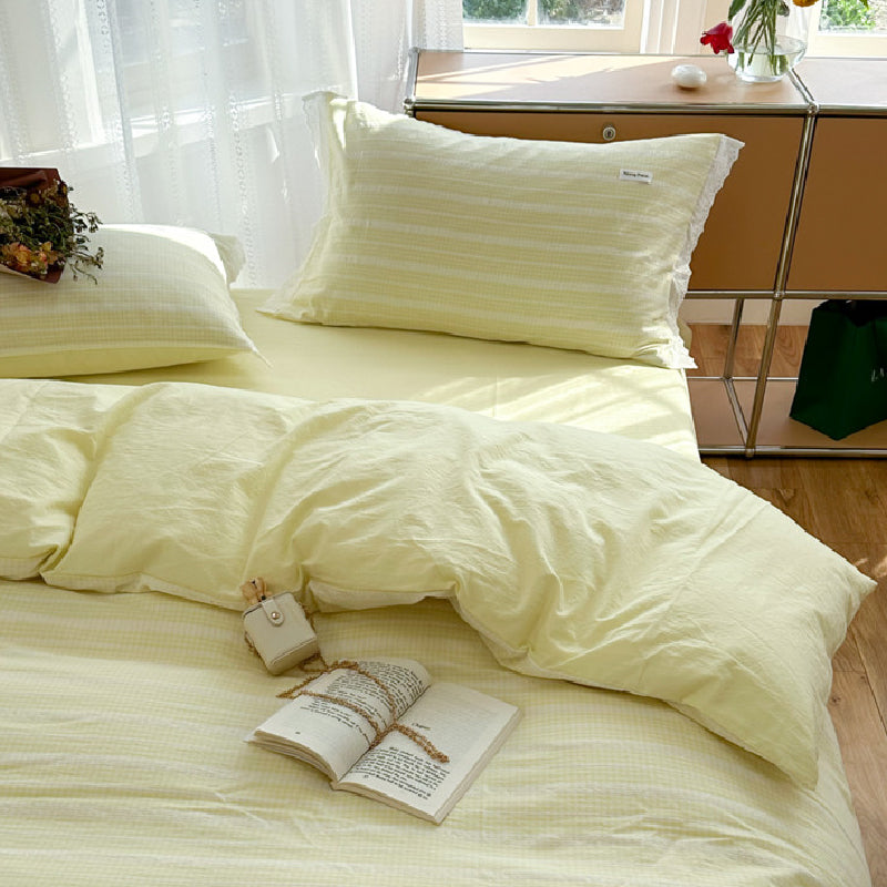 4color pastel color stripe bedlinen set