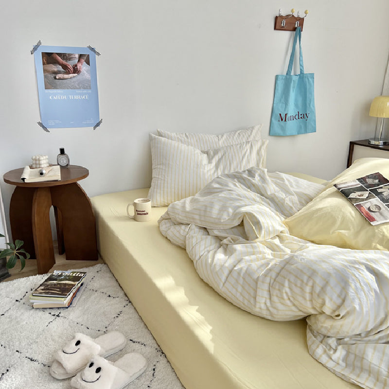 pastel stripe bedlinen set