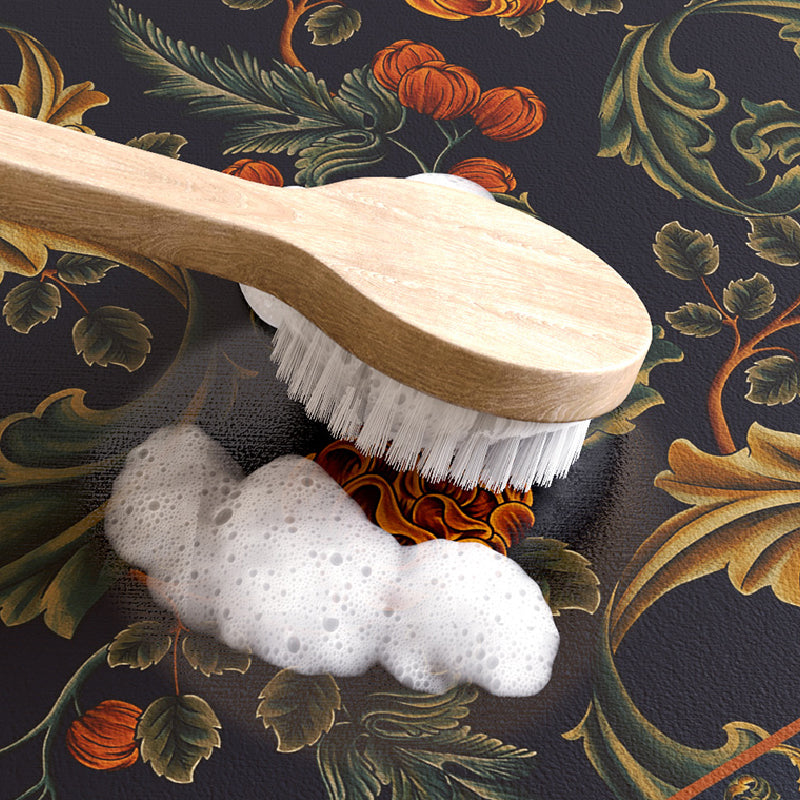 elegant black flower bathroom coaster