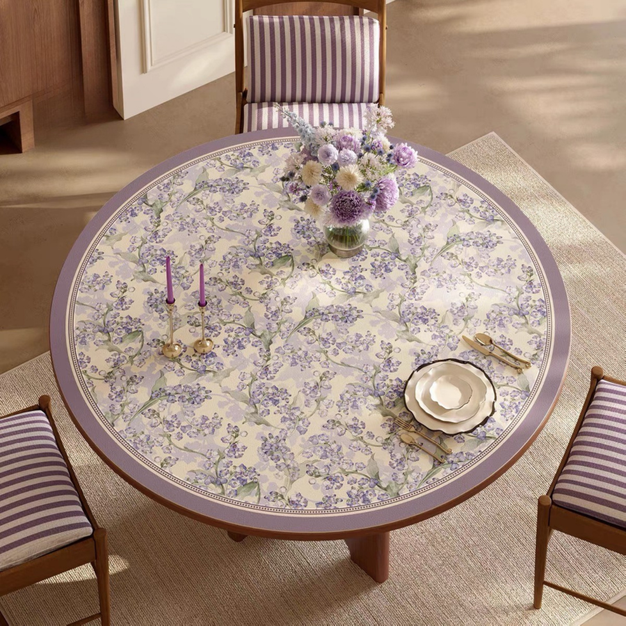 Purple Campanula round table mat