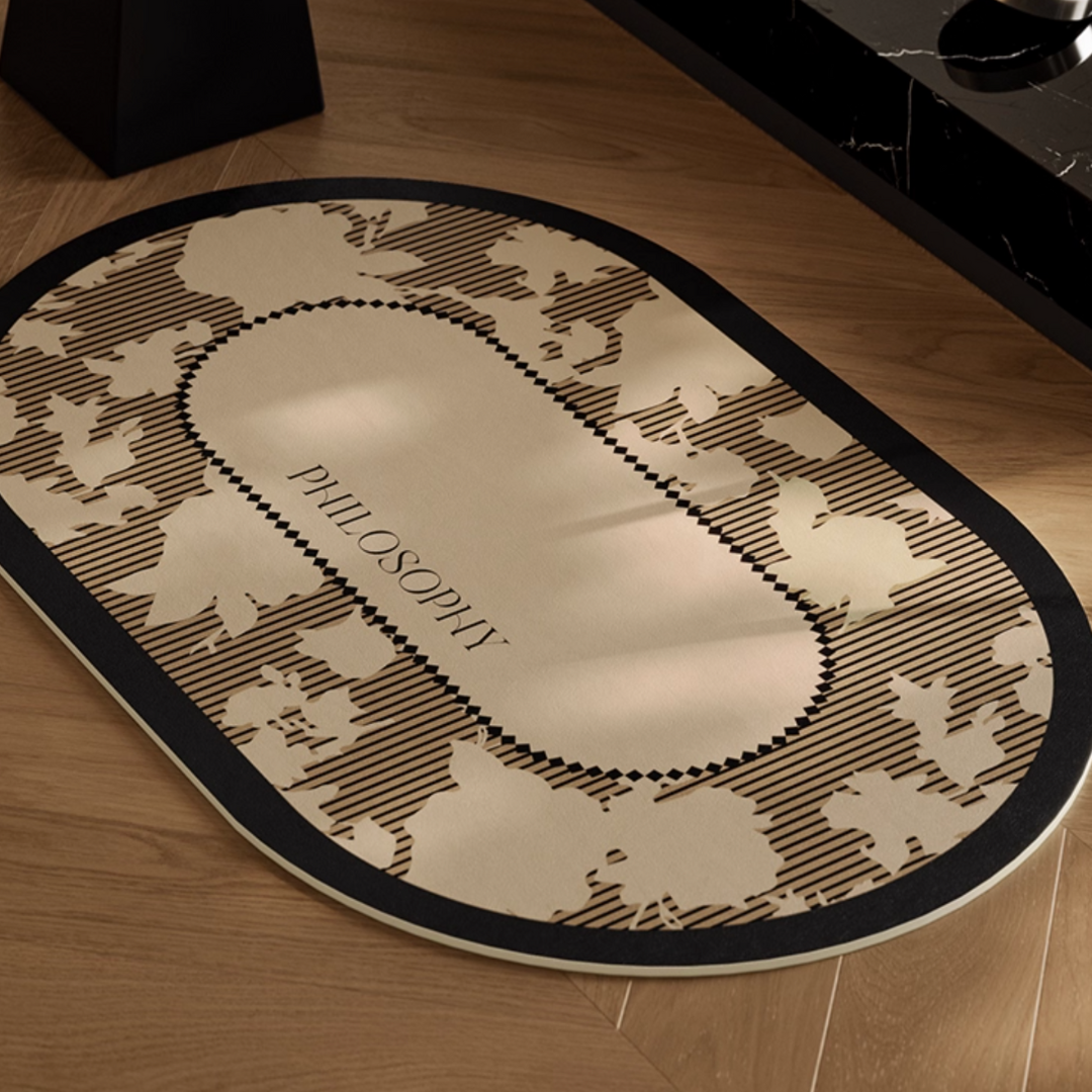 monotone flower bath mat (2design)