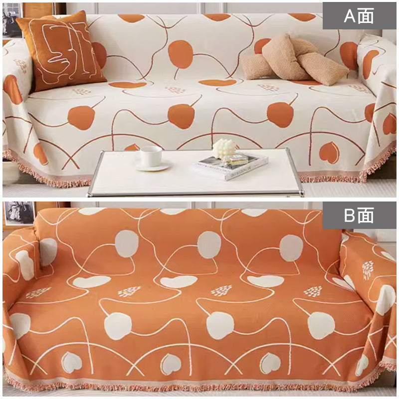 4color reversible heart sofa cover