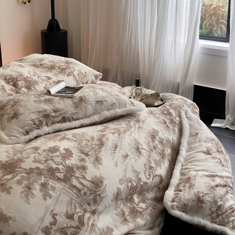 3color fur velvet bedlinen set