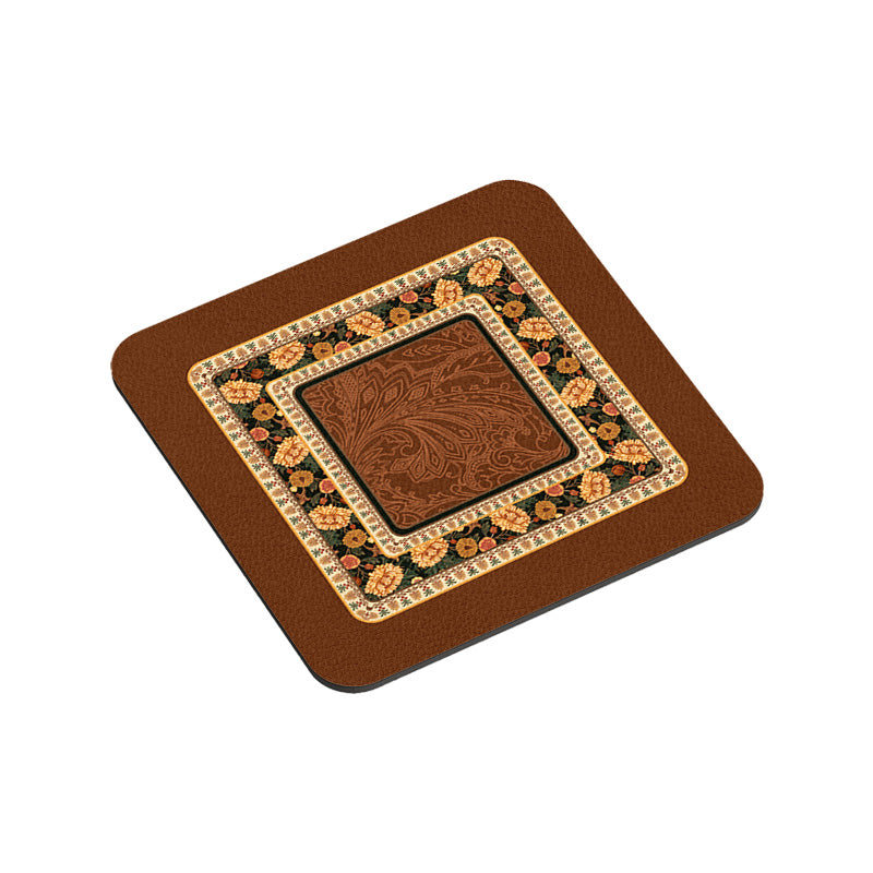 elegant black flower bathroom coaster