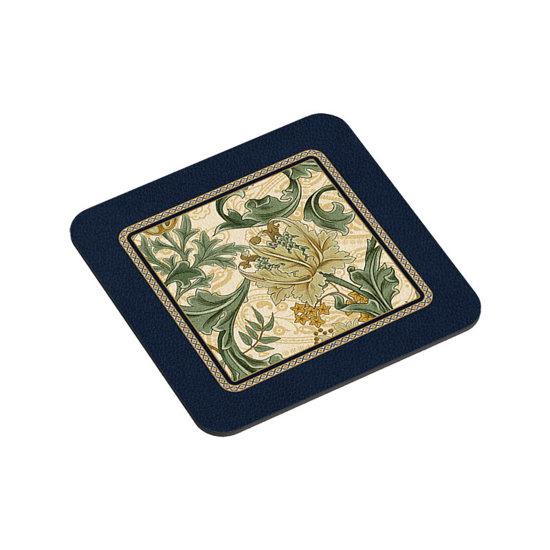 elegant black flower bathroom coaster