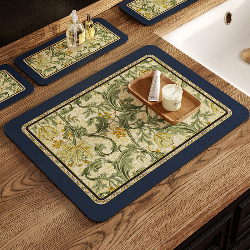 elegant black flower bathroom coaster