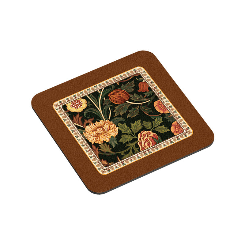 elegant black flower bathroom coaster