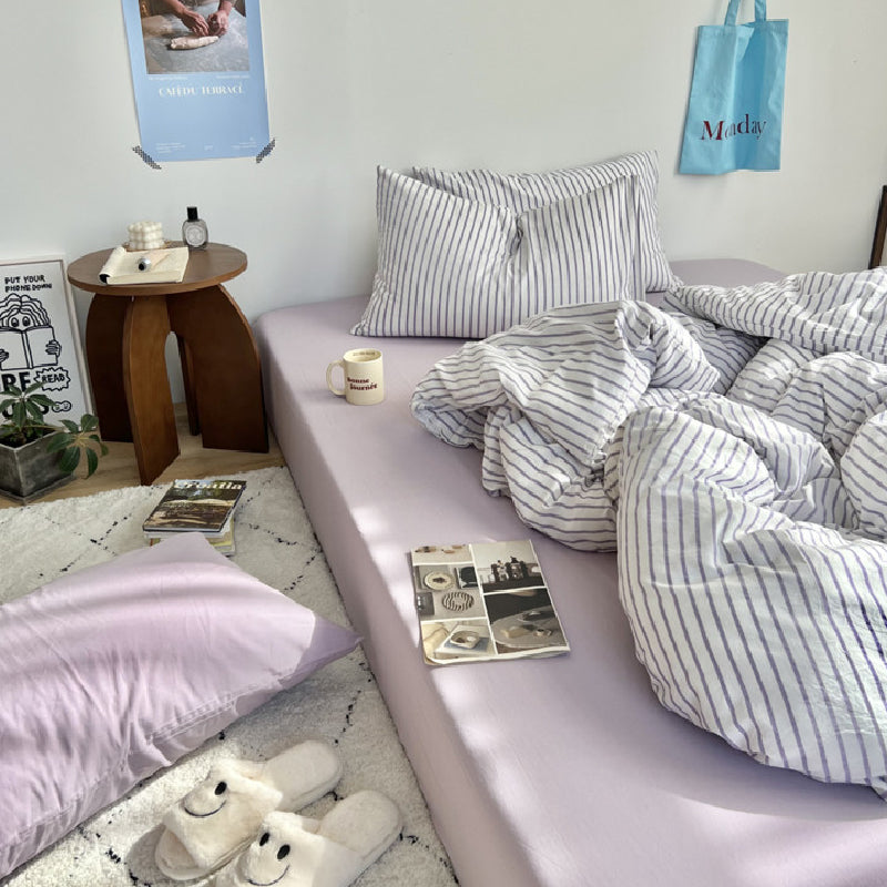 pastel stripe bedlinen set