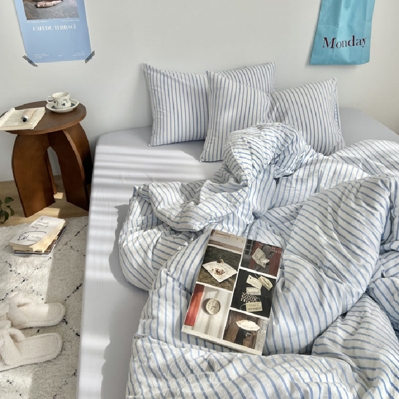 pastel stripe bedlinen set