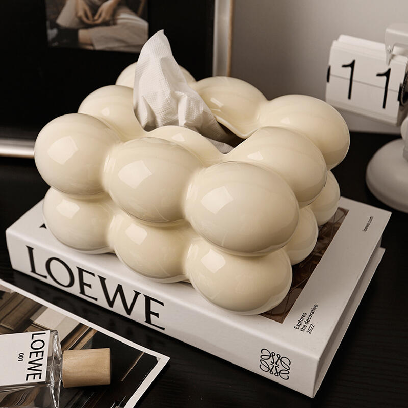 3color fluffy ceramic tissue case