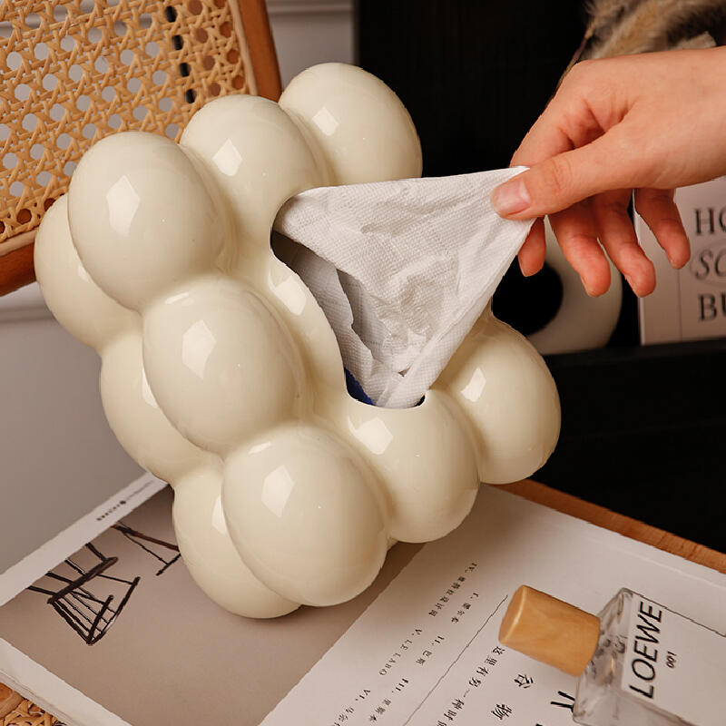 3color fluffy ceramic tissue case