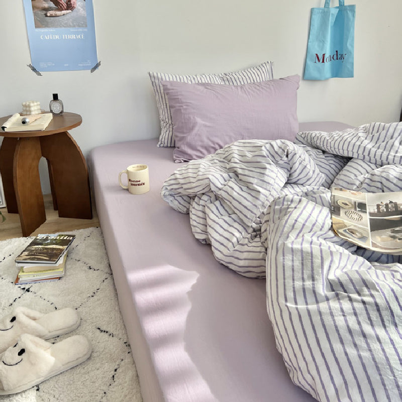 pastel stripe bedlinen set