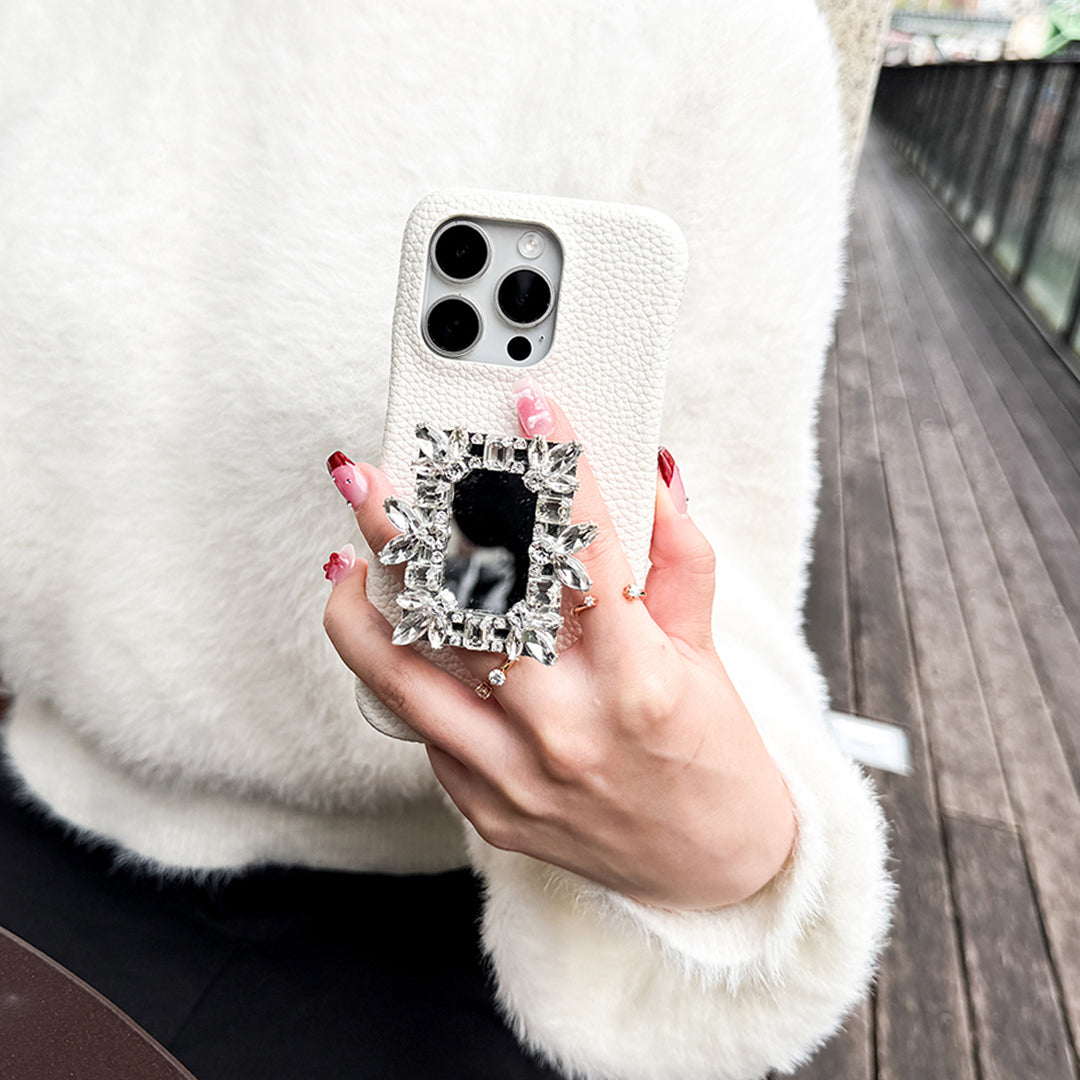 Jeweled Elegance Mirror & Grip iPhone Case