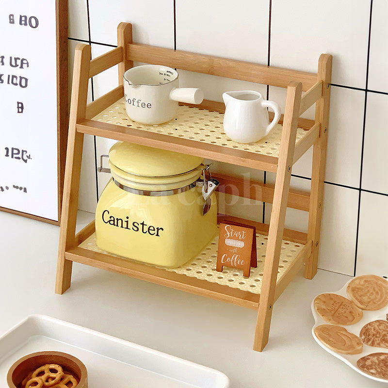 natural rattan storage rack