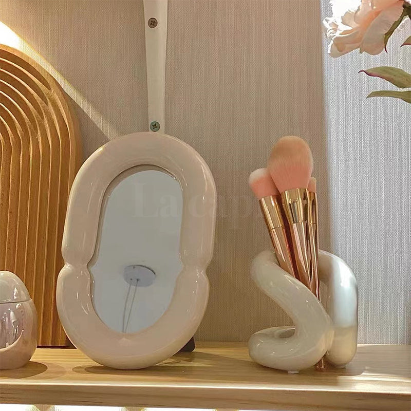 ceramic brush stand & miror (3colors)