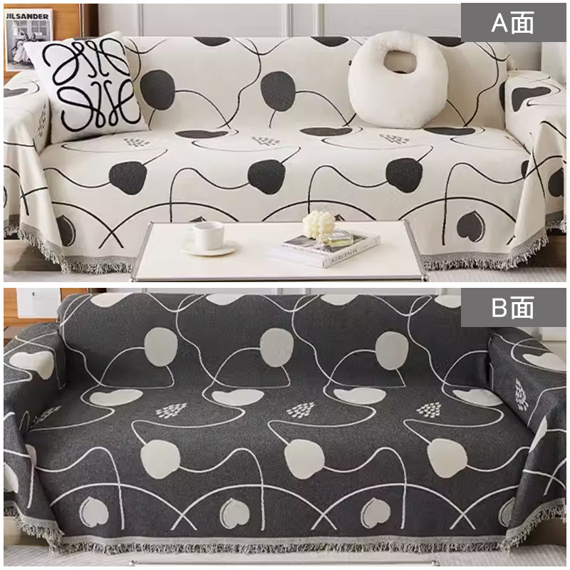 4color reversible heart sofa cover