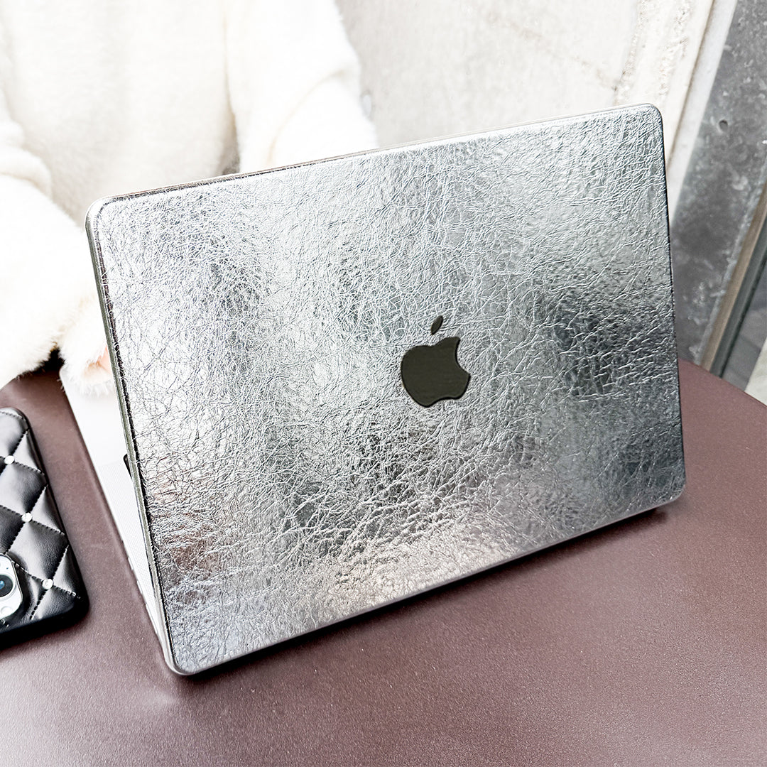 即納】Silver Texture MacBook Case