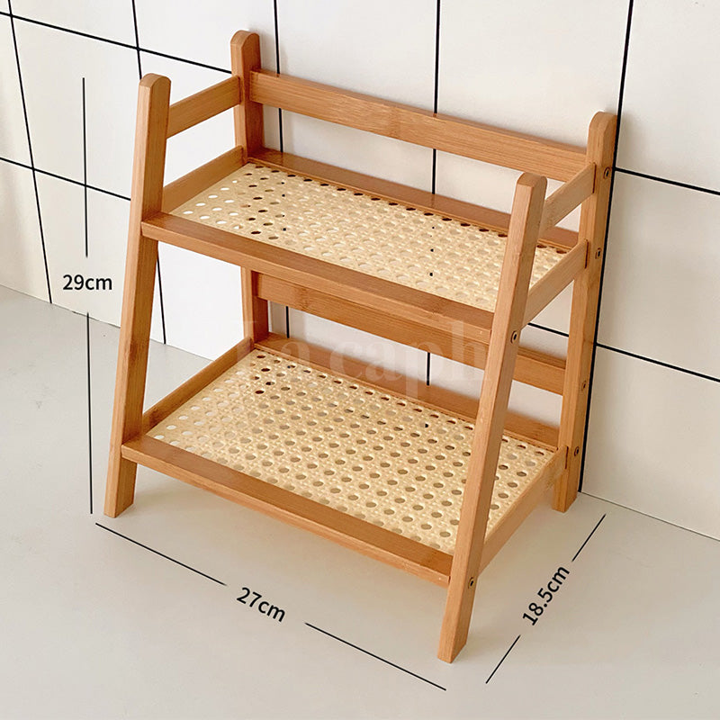 natural rattan storage rack
