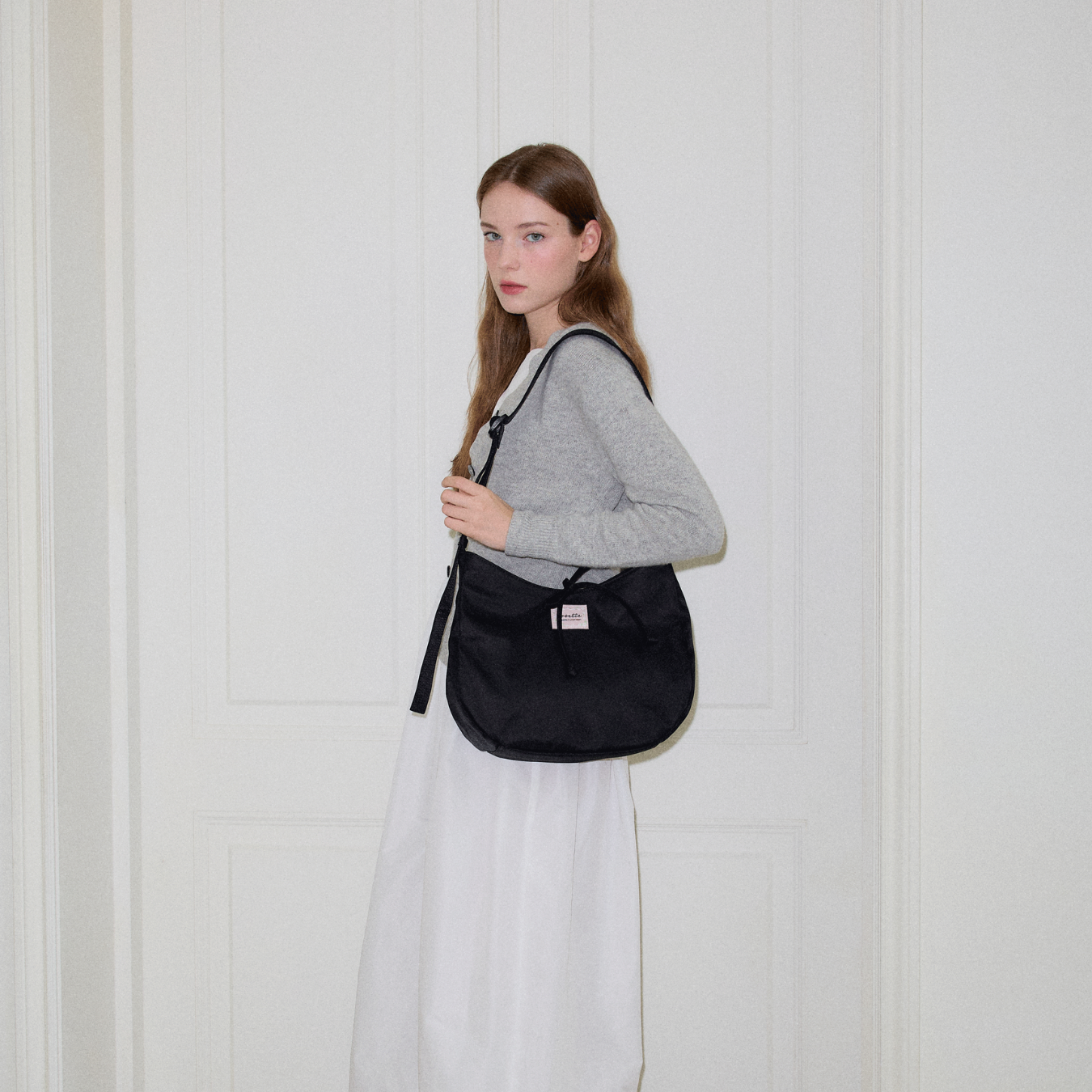 【cosette】nylon cross bag (balck string / pink string)