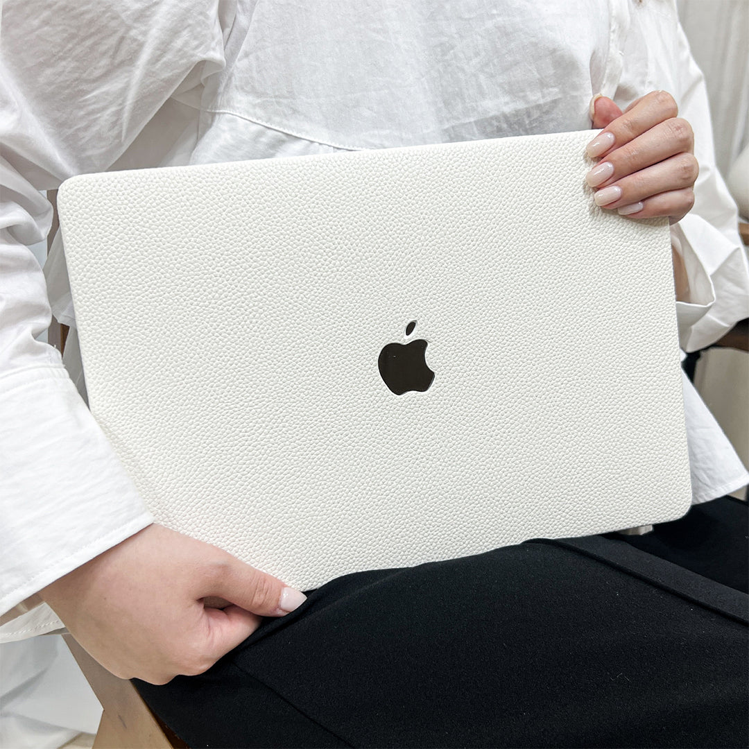Ivory Leather Style MacBook Cover