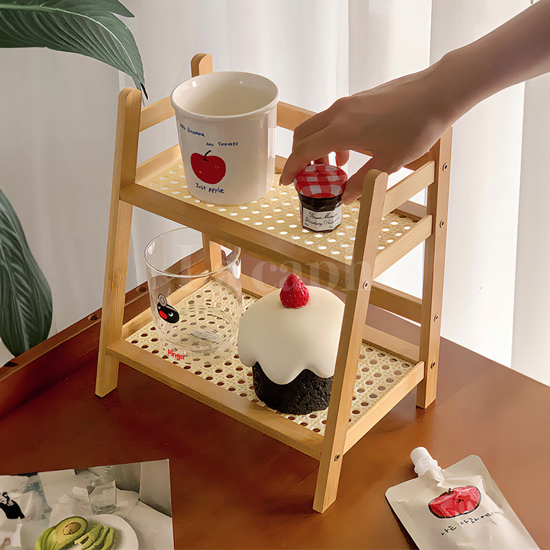 natural rattan storage rack