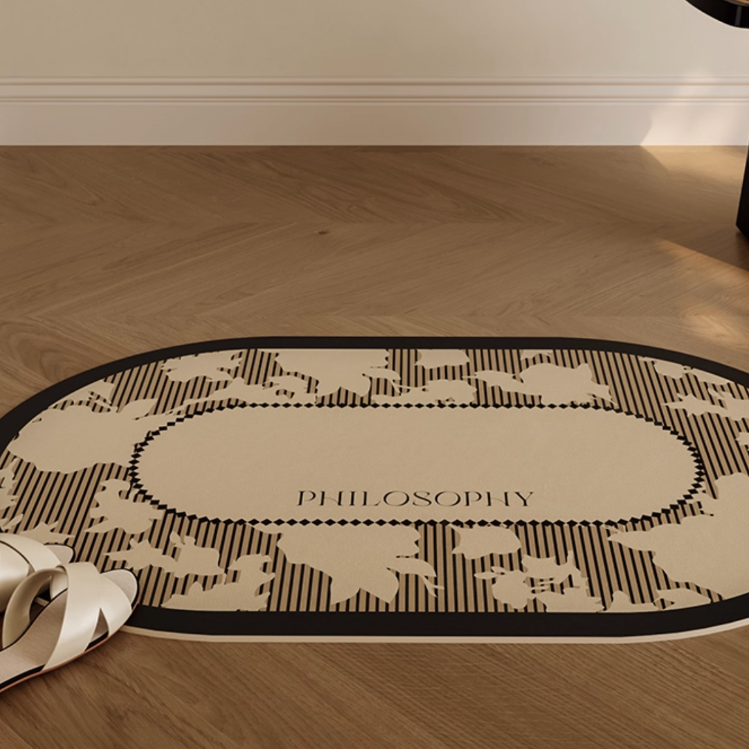 monotone flower bath mat (2design)