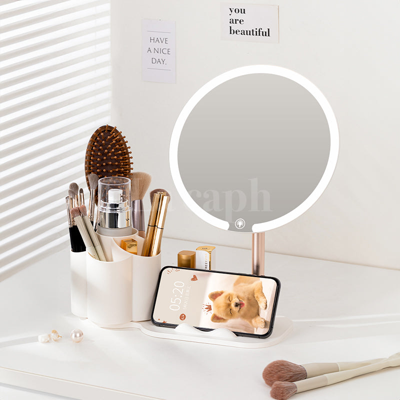 LED makeup mirror with storage (3types)