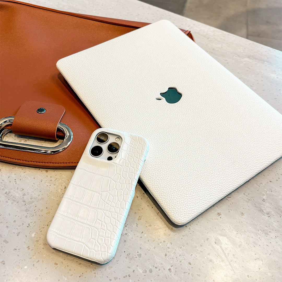 Ivory Leather Style MacBook Cover