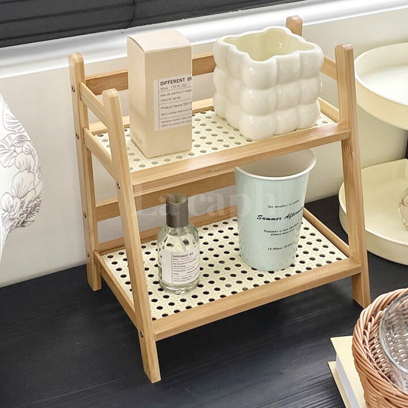 natural rattan storage rack