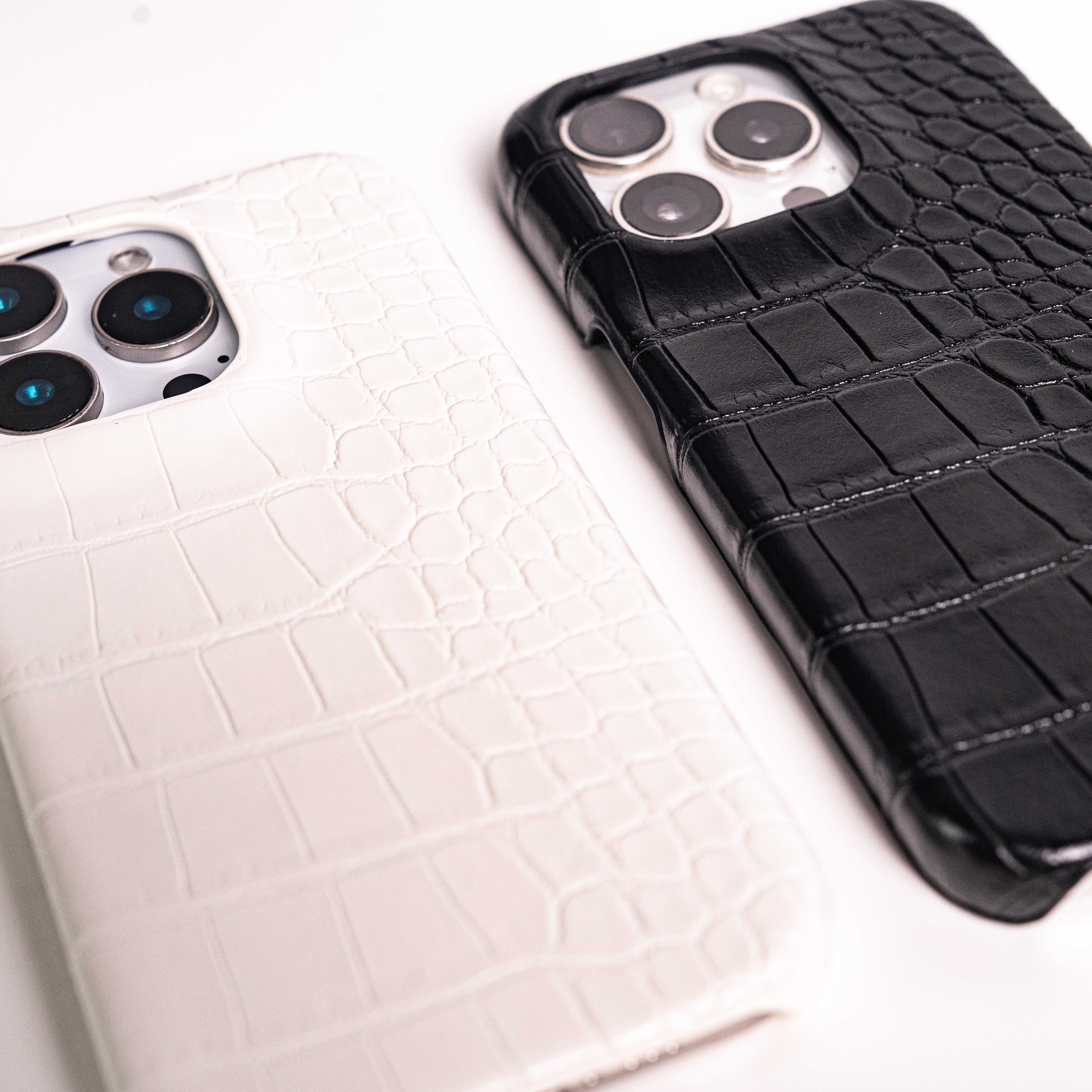 Black Elegant Croc Embossed iphone Case