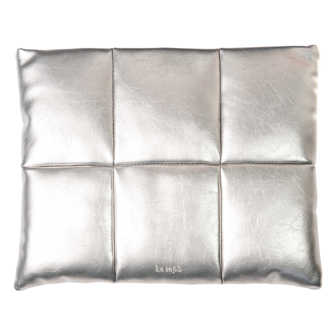 metallic silver PC Clutch