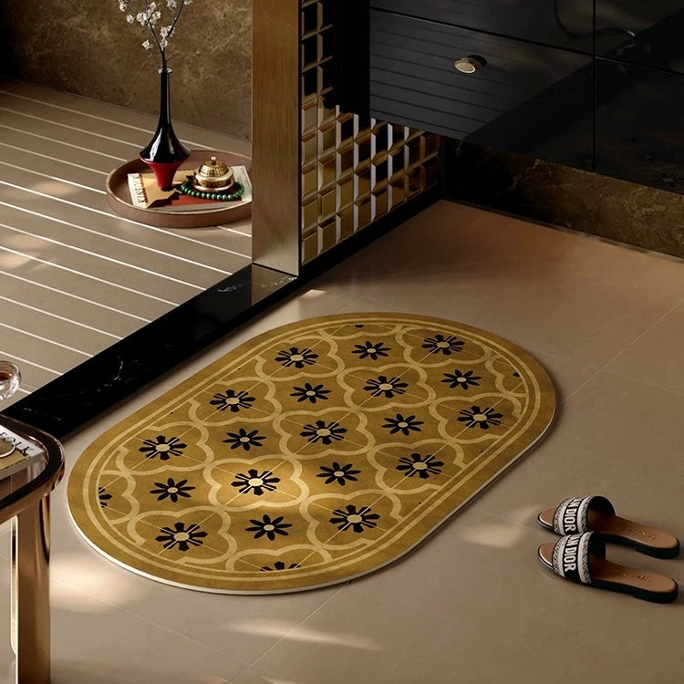 Terracotta Floral Tile bath mat (3colors)