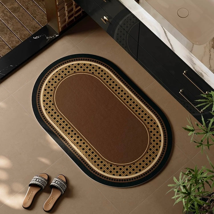 Espresso Rattan bath mat