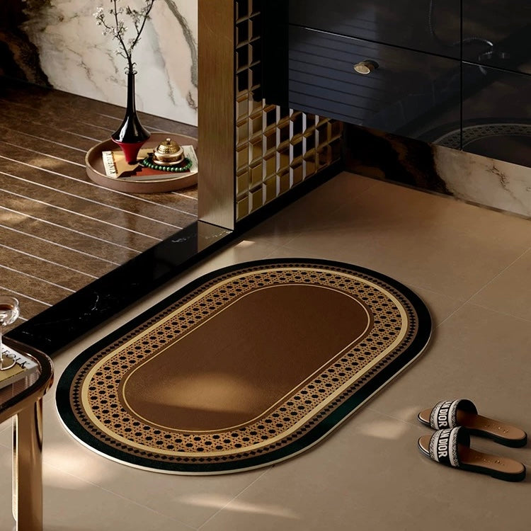 Espresso Rattan bath mat