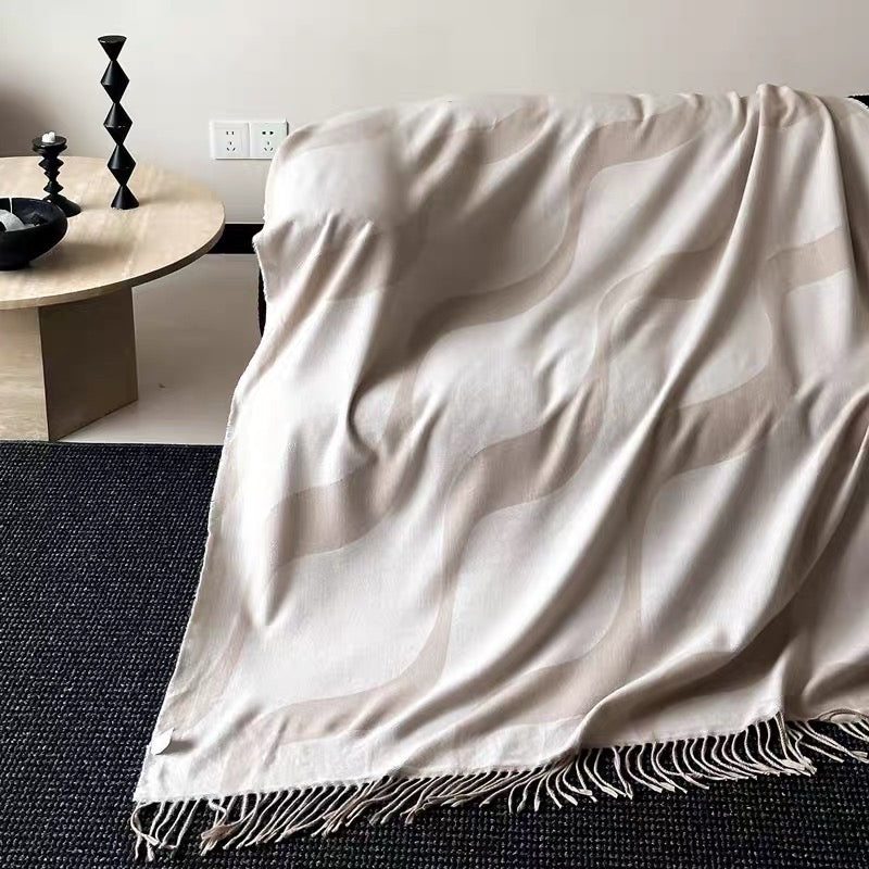 wave fringe blanket (3color)