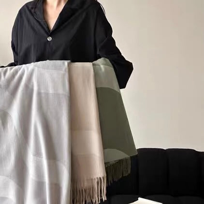 wave fringe blanket (3color)