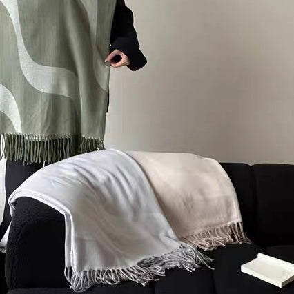 wave fringe blanket (3color)