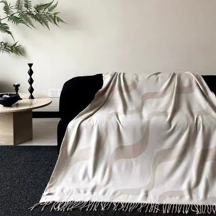 wave fringe blanket (3color)