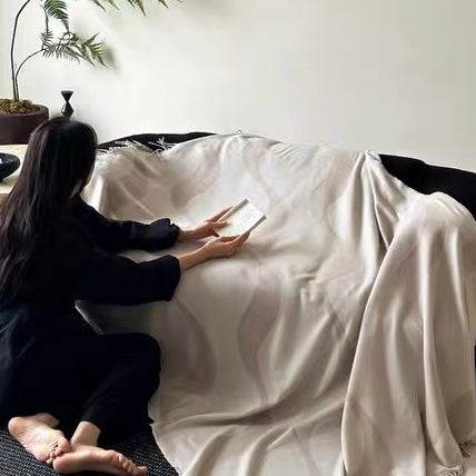 wave fringe blanket (3color)